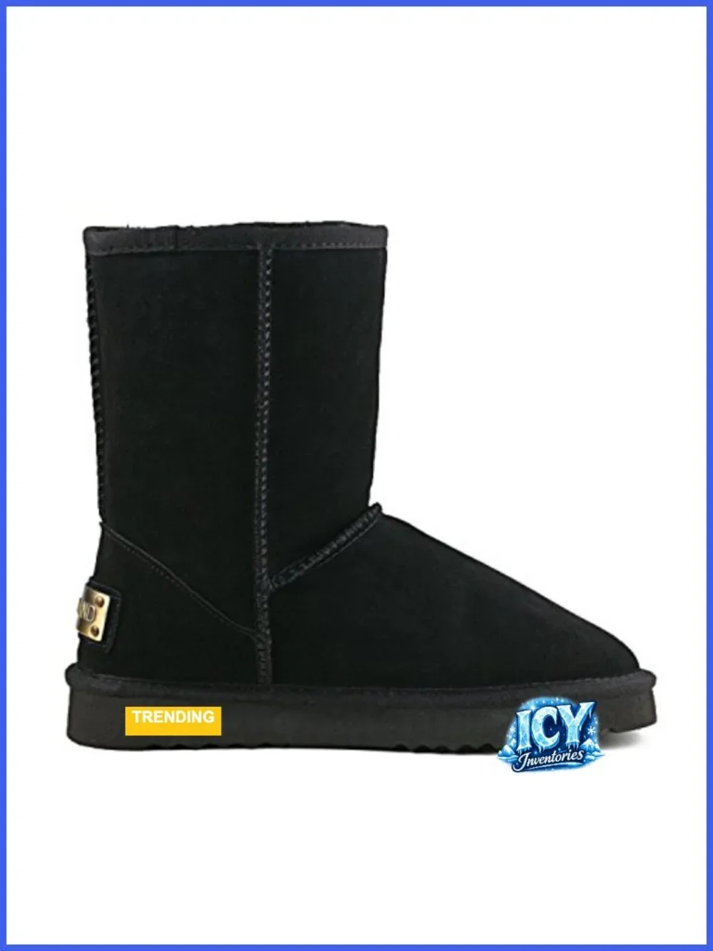 Genuine Suede Waterproof Fur Lined Mid-Calf Snow Boots